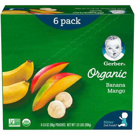 Gerber Gerber 2nd Foods Organic Banana Mango Baby Food 3.5 oz., PK12 00015000960155